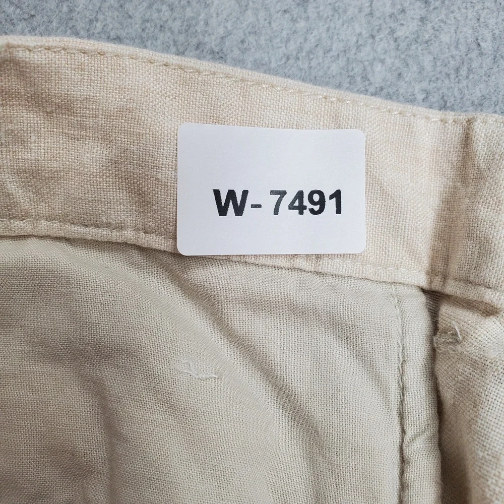 Club Room Men Pants 36W 34L Beige Linen Dress Coastal Beach 32